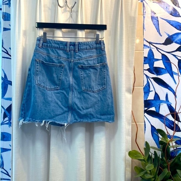 Women’s TopShop Distressed Blue Jean Skirt Size 6 - Picture 5 of 6